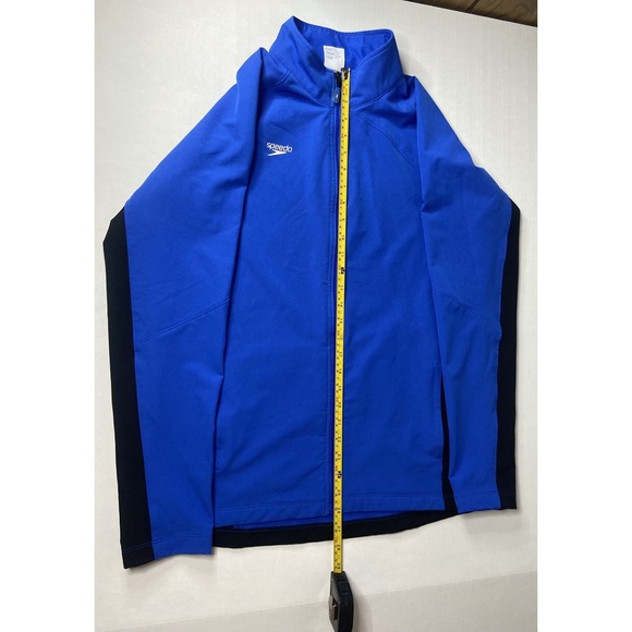 Speedo Blue Full Zip Athletic Track Jacket Performance Jacket  size L - Picture 10 of 13